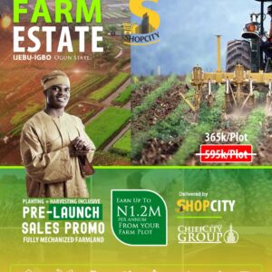 Shopcity Mega Farm Estates, 300+Yam Tuber Farm Plot 150sqm Pre-Launch Promo, Earn 200%+ Yearly
